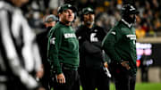 Michigan State's head coach Jonathan Smith looks on during the first quarter against Michigan on Saturday, Oct. 25, 2025, at Spartan Stadium in East Lansing.