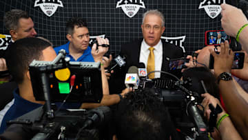 University of Central Florida Head Coach Gus Malzahn speaks with the press after his press conference on the second day of Big 12 Media Days in AT&T Stadium in Arlington, Texas, July 13, 2023.
