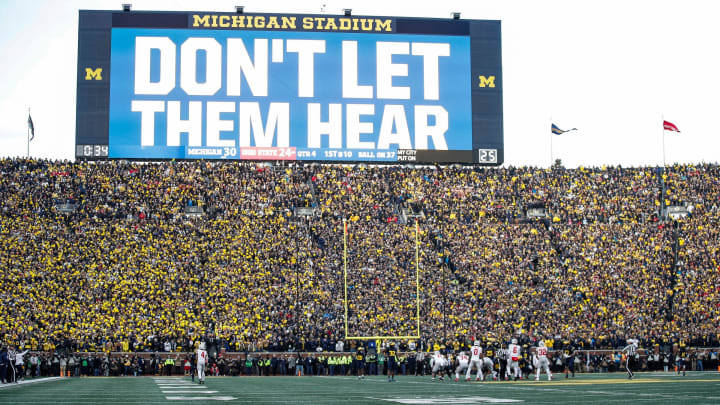 Michigan fans cheer during the second half of the game against Ohio State before a play at Michigan Stadium in Ann Arbor on Saturday, Nov. 25, 2023.