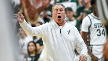 Michigan State's head coach Tom Izzo calls out to players during the first half against Bowling Green on Saturday, Nov. 16, 2024, Breslin Center in East Lansing.