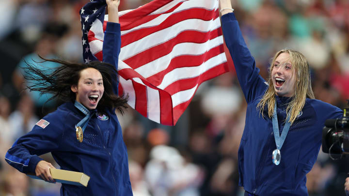 Team USA's Walsh was the favorite, but Huske just nearly edged her out to win her first Olympic gold medal. 