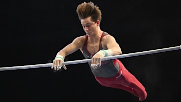 Oklahoma gymnast Brigham Frentheway