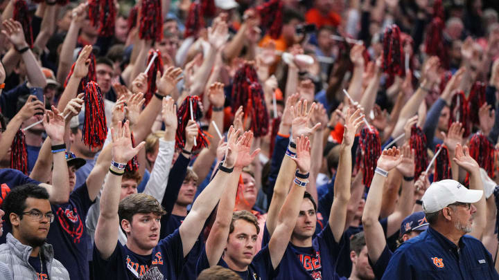 Jungle during the game between the Tennessee Volunteers and the Auburn Tigers at Neville Arena