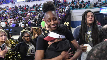 South Carolina basketball 5-star freshman Joyce Edwards and head coach Dawn Staley