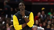 Mar 22, 2025; College Park, Maryland, USA; Norfolk State Spartans head coach Larry Vickers looks on during the first half against the Maryland Terrapins at Xfinity Center. Mandatory Credit: Daniel Kucin Jr.-Imagn Images