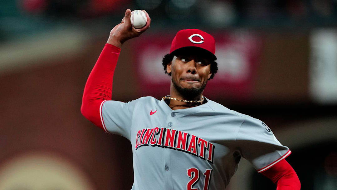 Hunter Greene takes a start for the Cincinnati Reds against the San Francisco Giants in 2025.