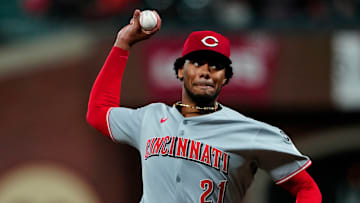 Hunter Greene takes a start for the Cincinnati Reds against the San Francisco Giants in 2025.