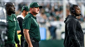 Michigan State's head coach Jonathan Smith looks on on the game against Florida Atlantic during the second quarter on Friday, Aug. 30, 2024, at Spartan Stadium in East Lansing.