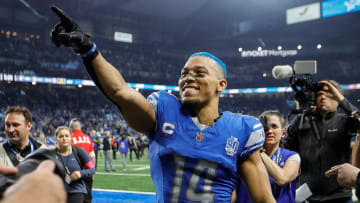 Lions wide receiver Amon-Ra St. Brown dyed his hair \"Honolulu Blue\" for the playoffs.