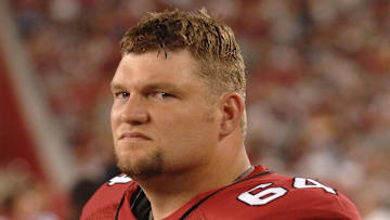 Aug 25, 2007; Glendale, AZ, USA; Arizona Cardinals Scott Peters (64) against the San Diego Chargers at University of Phoenix Stadium. San Diego defeated Arizona 33-31. Mandatory Credit: Mark J. Rebilas-Imagn Images