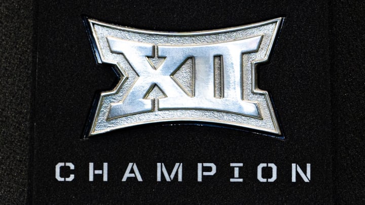 July 12, 2023; Arlington, TX, USA; The Big 12 Championship Trophy on display during the first day of