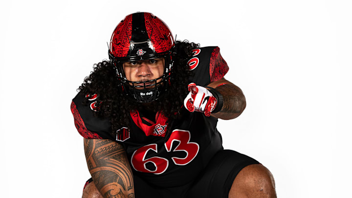 San Diego State Aztecs offensive lineman Ross Ulugalu-Maseuli. San Diego State Aztecs offensive lineman Ross Ulugalu-Maseuli.