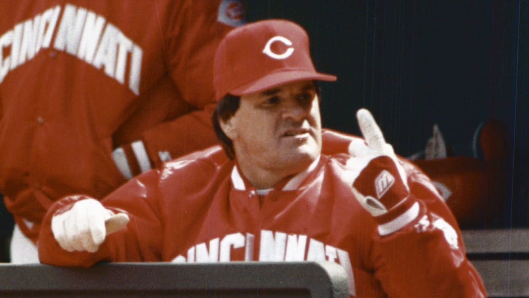 APRIL 9, 1989: Pete Rose during the Reds vs. Giants game.
