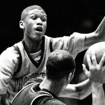 March 22, 1990; Detroit, MI, USA; FILE PHOTO; Jalen Anthony Rose (born January 30, 1973 in Detroit, Michigan) is a retired American professional basketball player. In college, he was a member of the University of Michigan Wolverines' \"Fab Five\" (along with Chris Webber, Juwan Howard, Jimmy King and Ray Jackson) that reached the 1992 and 1993 NCAA Men's Division I Basketball Championship games as both Freshmen and Sophomores. Rose's biological father Jimmy Walker was a former #1 overall pick