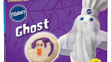 Pre-cut sugar cookies with ghosts. Image courtesy of Pillsbury