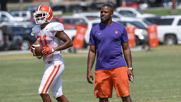 Clemson defensive back Mario Goodrich (31) near DeAndre McDaniel, during practice at Clemson University on Tuesday, August 21.Clemson Football Practice