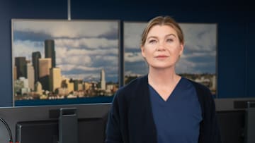 GREYÕS ANATOMY - ÒJump (for My Love)Ó - Meredith and Nick return to Grey Sloan to treat a liver transplant patient. Meanwhile, Bailey hosts an intern retreat at her home, and Winston and Ben aid an unexpected crash victim. THURSDAY, MARCH 13 (10:00-11:00 p.m. EDT) on ABC. (Disney/Anne Marie Fox) 
ELLEN POMPEO