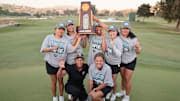 Northwestern Women's Golf poses with NCAA Championship trophy.
