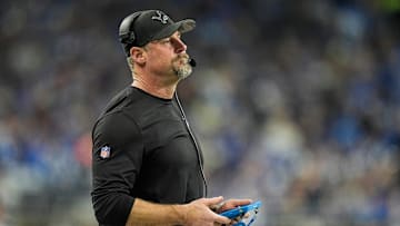 Lions head coach Dan Campbell during the playoff game against the Commanders.