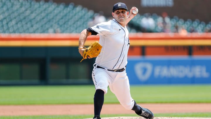 Tigers pitcher Matthew Boyd delivers a pitch against the Royals during the first inning at Comerica Park on Wednesday, June 21, 2023.