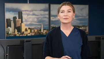 GREYÕS ANATOMY - ÒJump (for My Love)Ó - Meredith and Nick return to Grey Sloan to treat a liver transplant patient. Meanwhile, Bailey hosts an intern retreat at her home, and Winston and Ben aid an unexpected crash victim. THURSDAY, MARCH 13 (10:00-11:00 p.m. EDT) on ABC. (Disney/Anne Marie Fox) 
ELLEN POMPEO