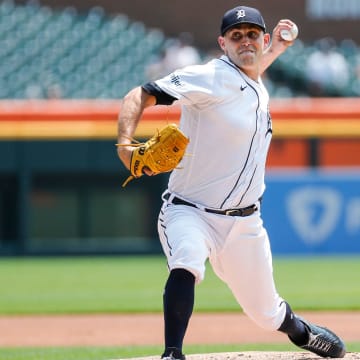 Tigers pitcher Matthew Boyd delivers a pitch against the Royals during the first inning at Comerica Park on Wednesday, June 21, 2023.