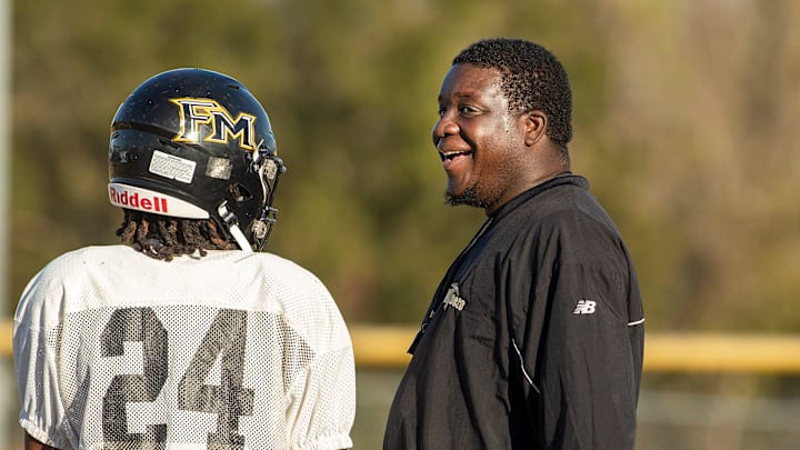Fort Meade assistant football coach Anthony Russell during football practice Wednesday December 4 , 2024 in Fort Meade Fl.
Ernst Peters/The Ledger Fort Meade assistant football coach Anthony Russell during football practice Wednesday December 4 , 2024 in Fort Meade Fl.
Ernst Peters/The Ledger