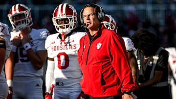 Indiana's head coach Curt Cignetti looks on during the second quarter during the game against Michigan State on Saturday, Nov. 2, 2024, at Spartan Stadium in East Lansing.