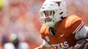 Texas Longhorns tight end Gunnar Helm (85) carries the ball as the Texas Longhorns take on Colorado State at Darrell K Royal-Texas Memorial Stadium in Austin Saturday, Aug. 31, 2024.