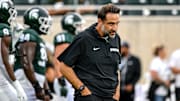 Michigan State defensive coordinator Joe Rossi looks on before the game against Florida Atlantic on Friday, Aug. 30, 2024, at Spartan Stadium in East Lansing.