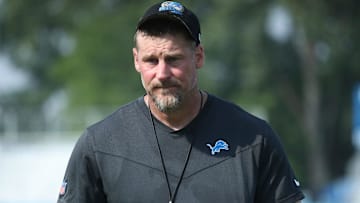 Detroit Lions head coach Dan Campbell walks off the field after training camp during the 2023 NFL offseason. 