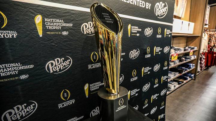 The College Football Playoff trophy