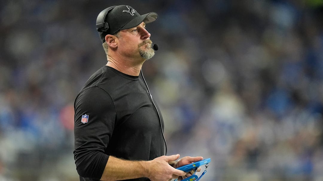 Lions head coach Dan Campbell during the playoff game against the Commanders.
