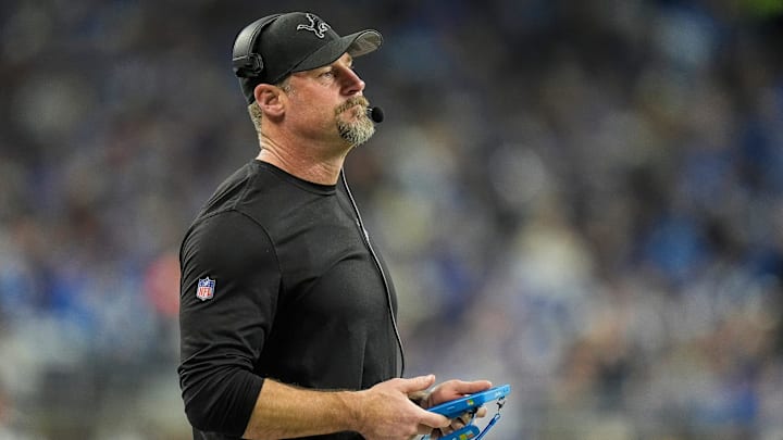 Lions head coach Dan Campbell during the playoff game against the Commanders.