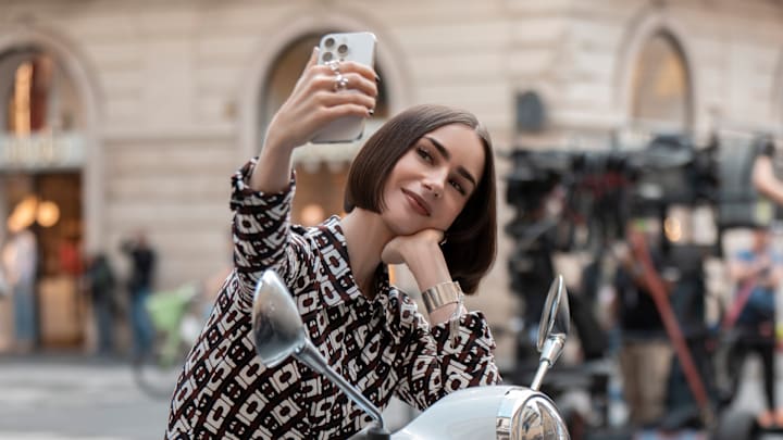 Emily in Paris. Lily Collins as Emily in Season 5 of Emily in Paris