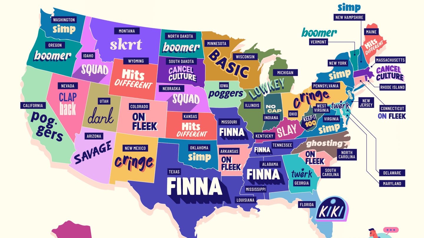 The Most Popular Gen Z Slang Term in Each State