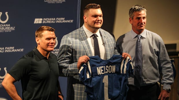 Quenton Nelson after being drafted by the Indianapolis Colt