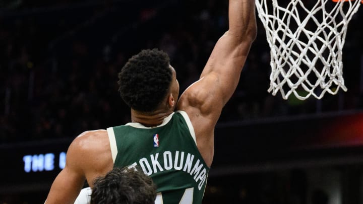 Apr 2, 2024; Washington, District of Columbia, USA; Milwaukee Bucks forward Giannis Antetokounmpo