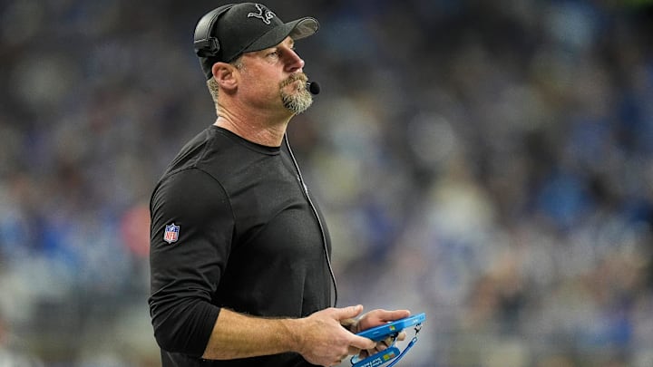 Detroit Lions head coach Dan Campbell during the playoff game against the Washington Commanders.