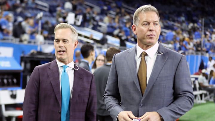 Troy Aikman and Joe Buck before a Monday Night Football game. 