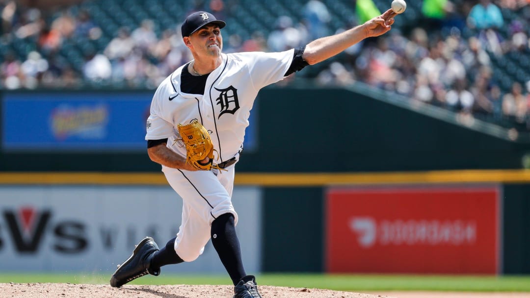 Detroit Tigers pitcher Matthew Boyd (48) throws against Kansas City Royals during the fifth inning at Comerica Park in Detroit on Wednesday, June 21, 2023.