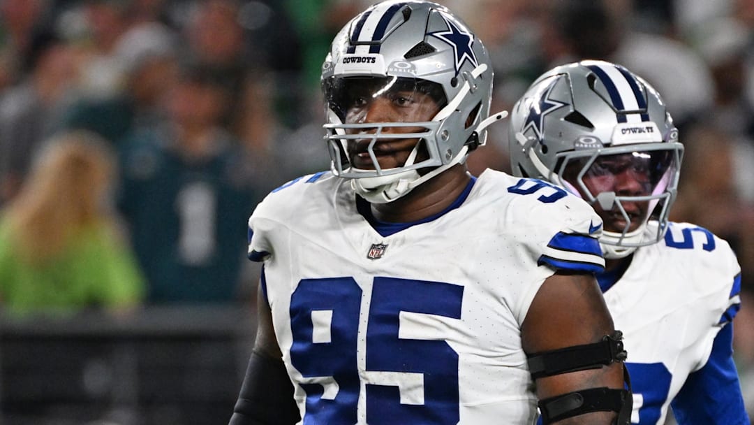 Sep 4, 2025; Philadelphia, Pennsylvania, USA; Dallas Cowboys defensive tackle Kenny Clark (95) against the Philadelphia Eagles at Lincoln Financial Field.