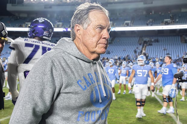 UNC head coach Bill Belichick after a game against TCU.