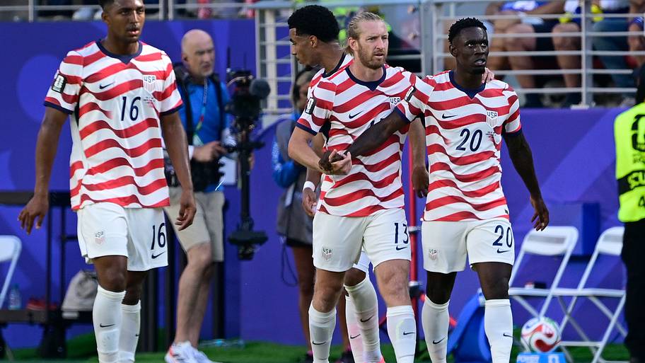 The U.S. players celebrating.