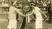 Helen Wills (right) and Suzanne Lenglen after their historic match in 1926