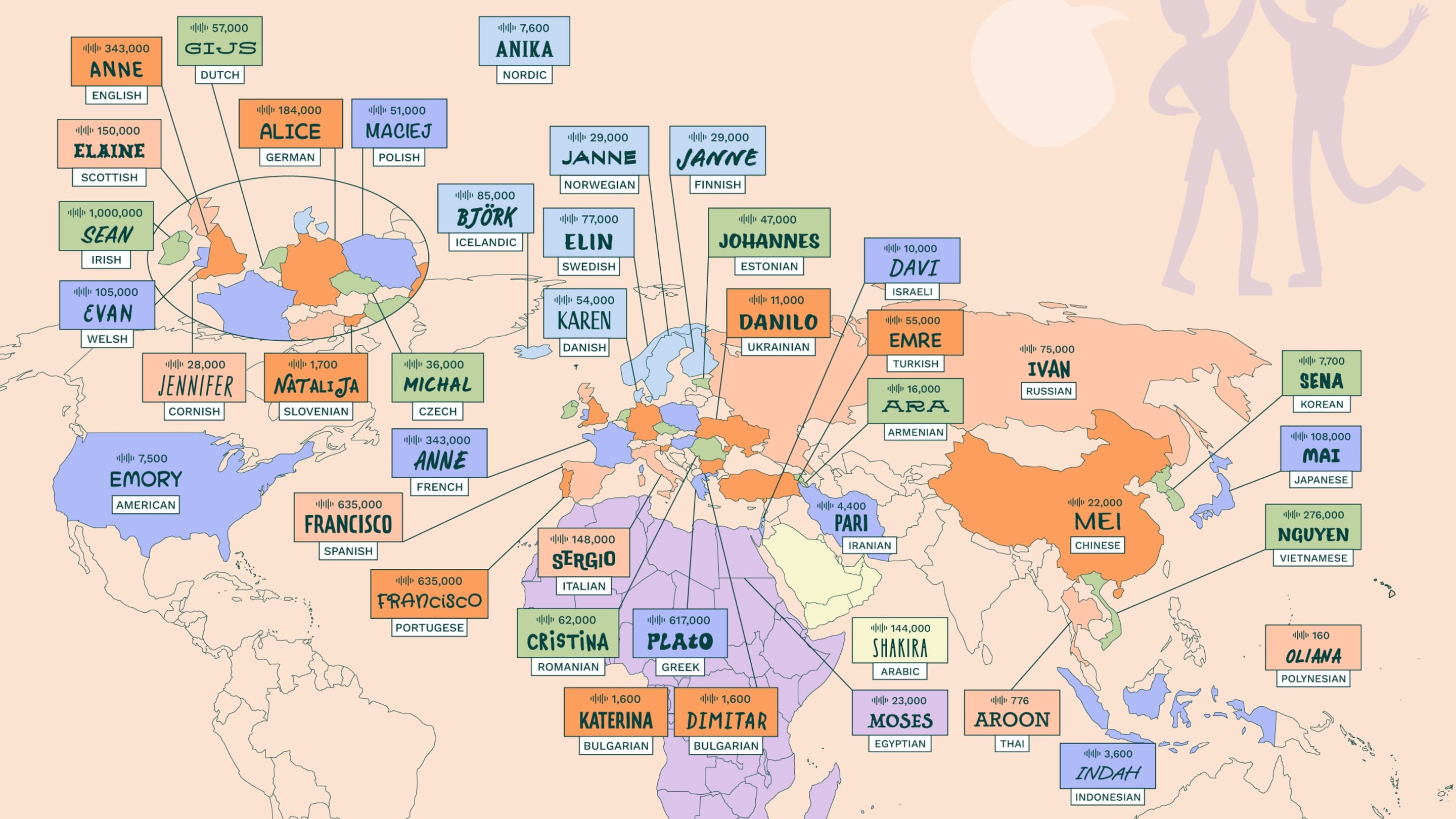 The World's Most Mispronounced Names, Mapped