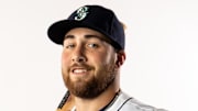 Seattle Mariners infielder Tyler Locklear poses for a portrait during media day Feb. 20 at Peoria Sports Complex.