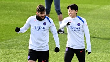 Le PSG en séance d'entrainement hier en veille de match 