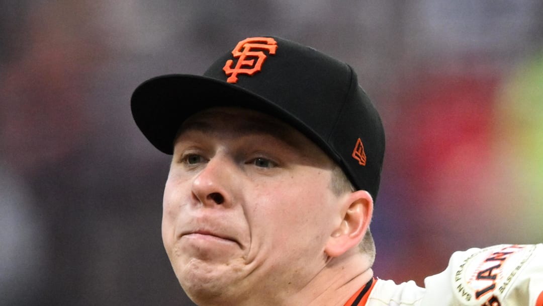 San Francisco Giants starting pitcher Kyle Harrison (45) throws against the San Diego Padres in the third inning at Oracle Park on June 4. 