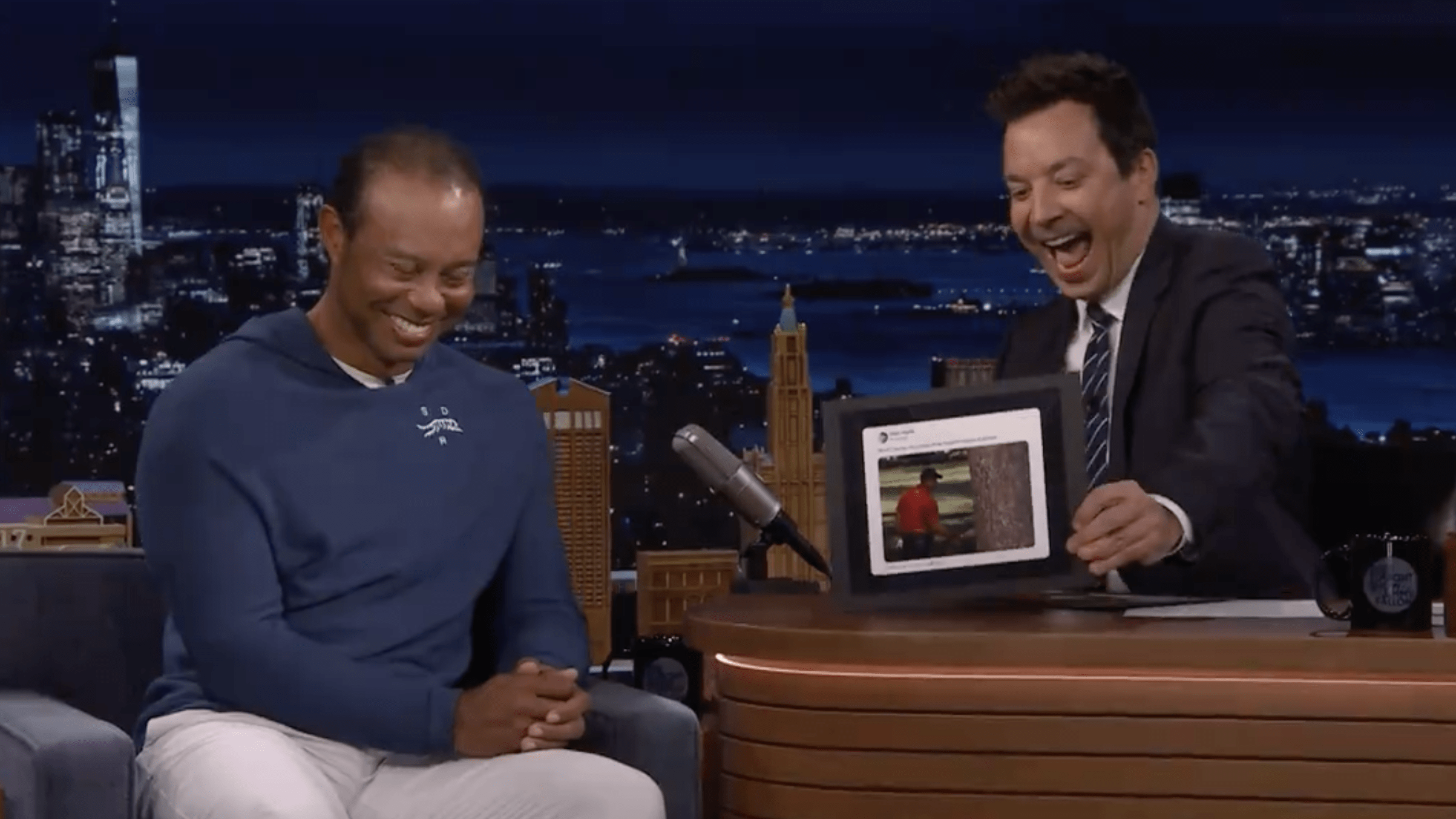 Tiger Woods and Jimmy Fallon Shared a Laugh Over Tiger Tree Memes